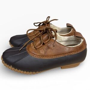 JBU by Jambu Glenda Duck Shoes Brown Black Waterproof Faux Fur Size 7.5